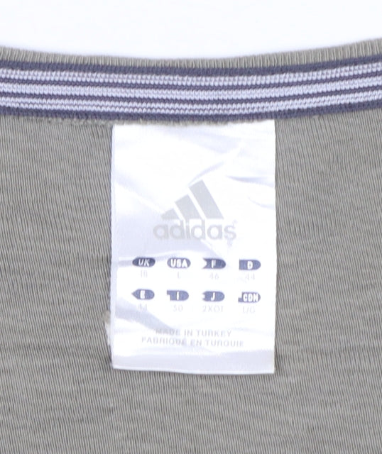 Adidas Women Green Cotton Crew Neck Short Sleeve T-Shirt Size 18