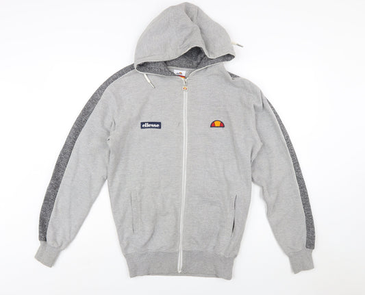 Ellesse Men's Grey XS Full Zip Hoodie with Logo Trim