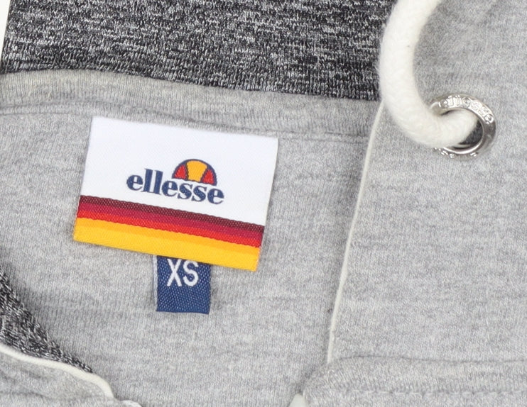 Ellesse Men's Grey XS Full Zip Hoodie with Logo Trim