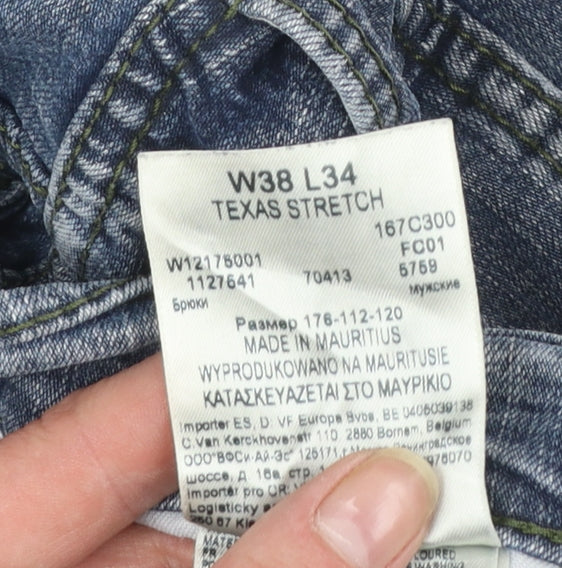 Wrangler Men's Blue Straight Leg Texas Stretch Jeans W38 L34