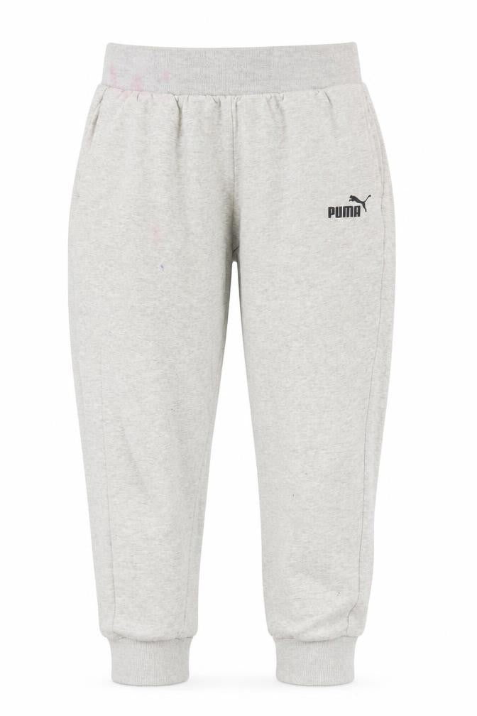 Puma Womens Grey Jogger Sweatpants M Cotton Blend Fleece Trousers