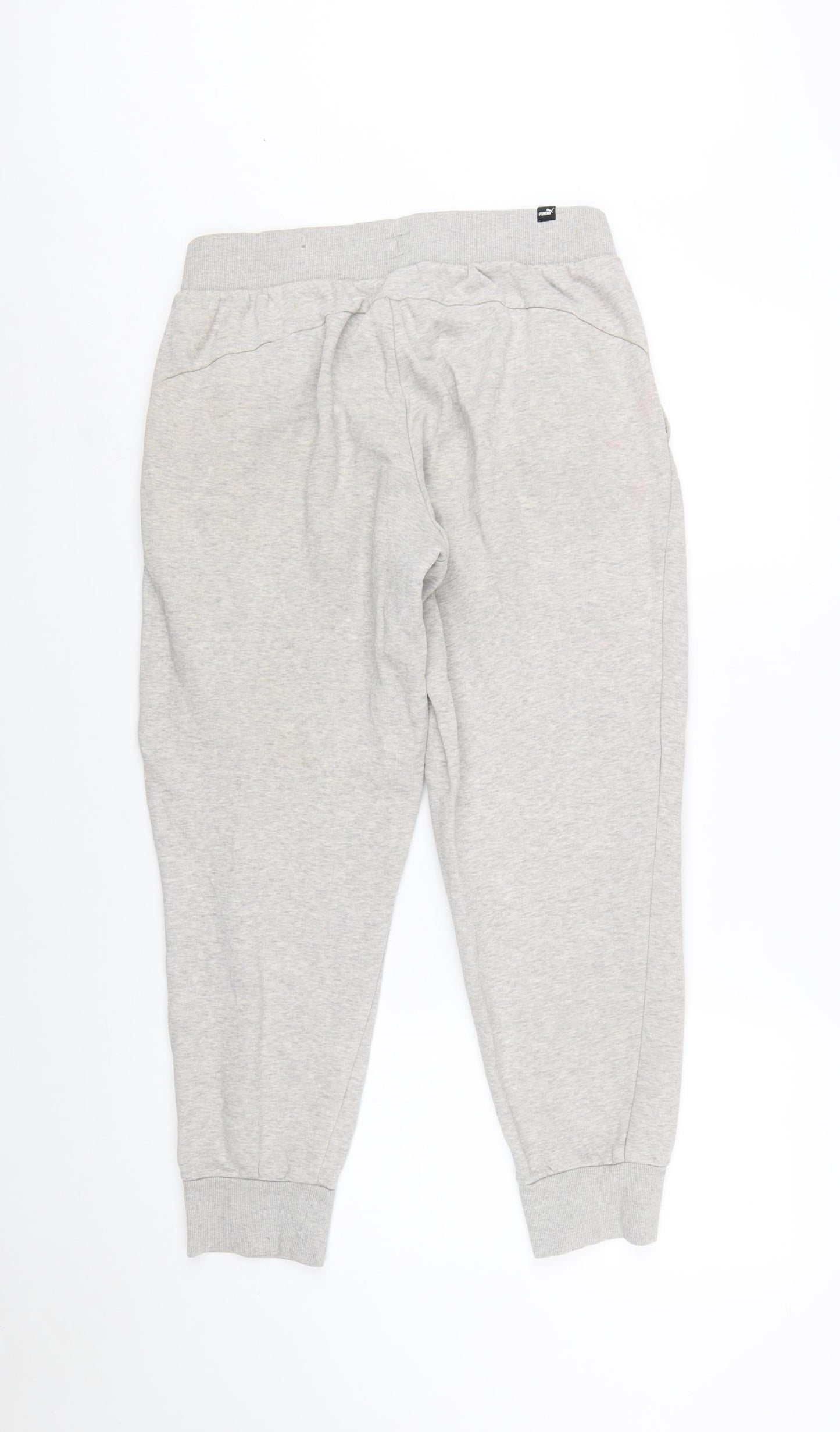 Puma Womens Grey Jogger Sweatpants M Cotton Blend Fleece Trousers