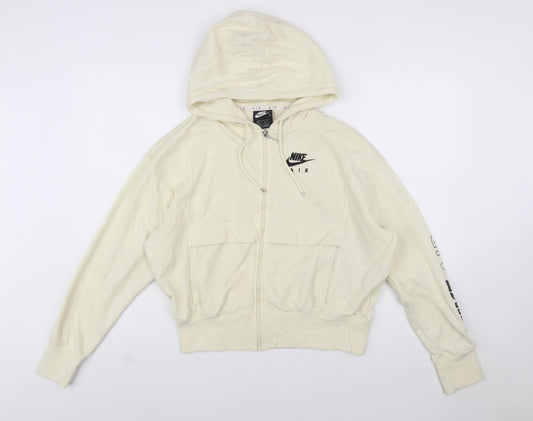 Nike Air Women's Beige Full Zip Hoodie XS Cotton Blend