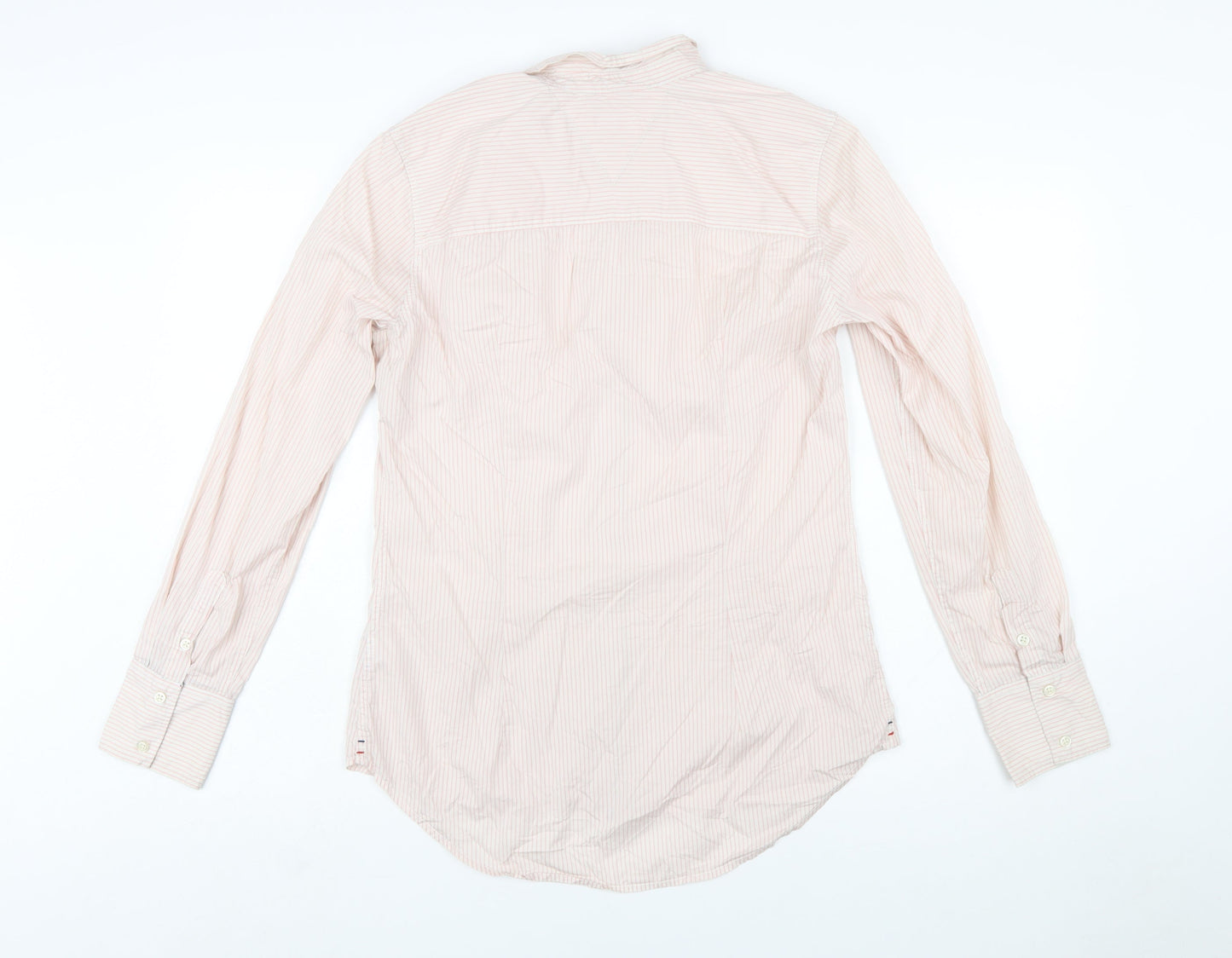 Hilfiger Denim Women's Pink Striped Long Sleeve Button-Up Shirt L