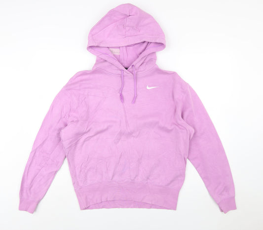 Nike Women's Pink Pullover Hoodie XS Cotton Blend Sweatshirt