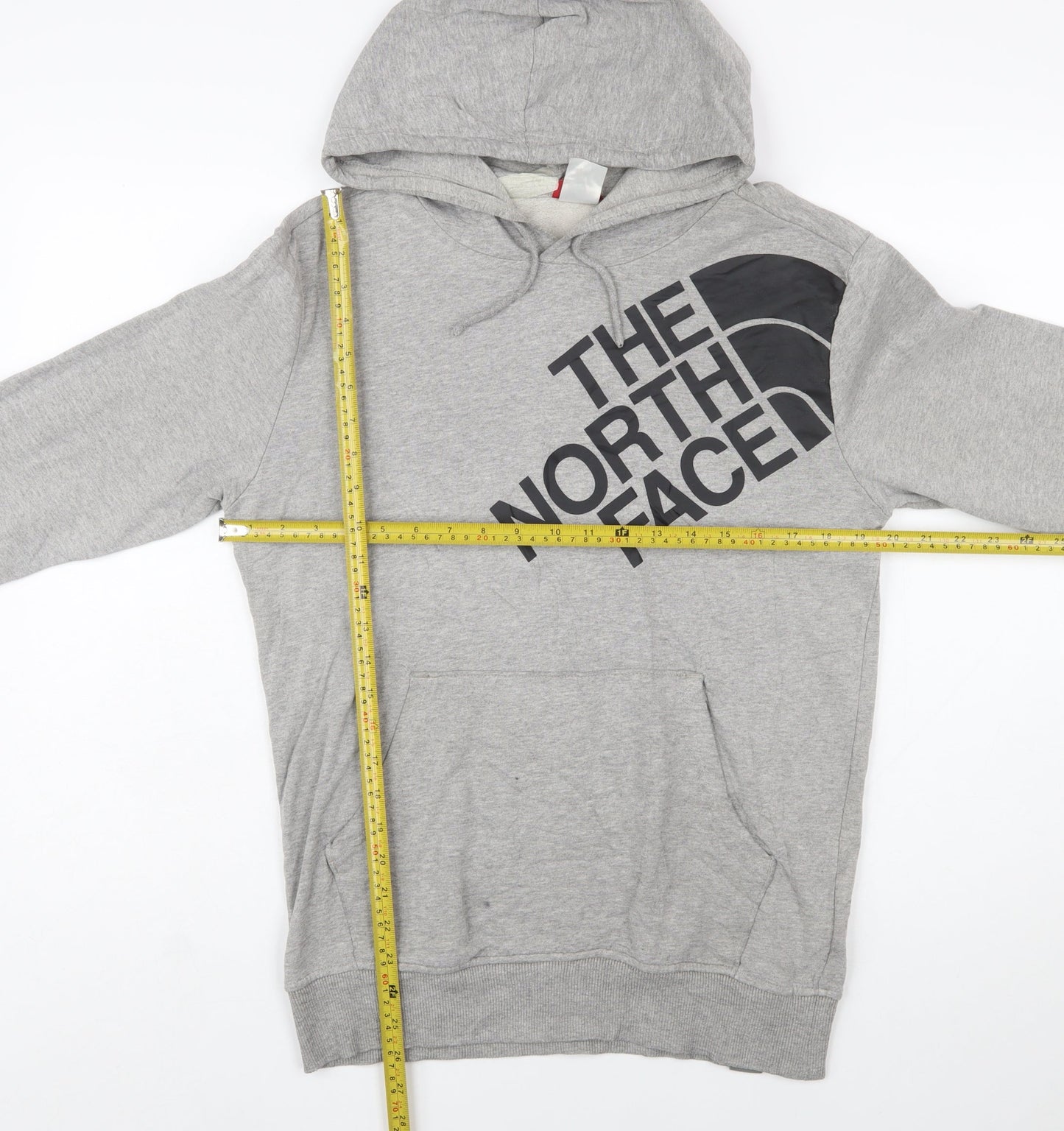 The North Face Mens Grey Pullover Hoodie Small Graphic Logo