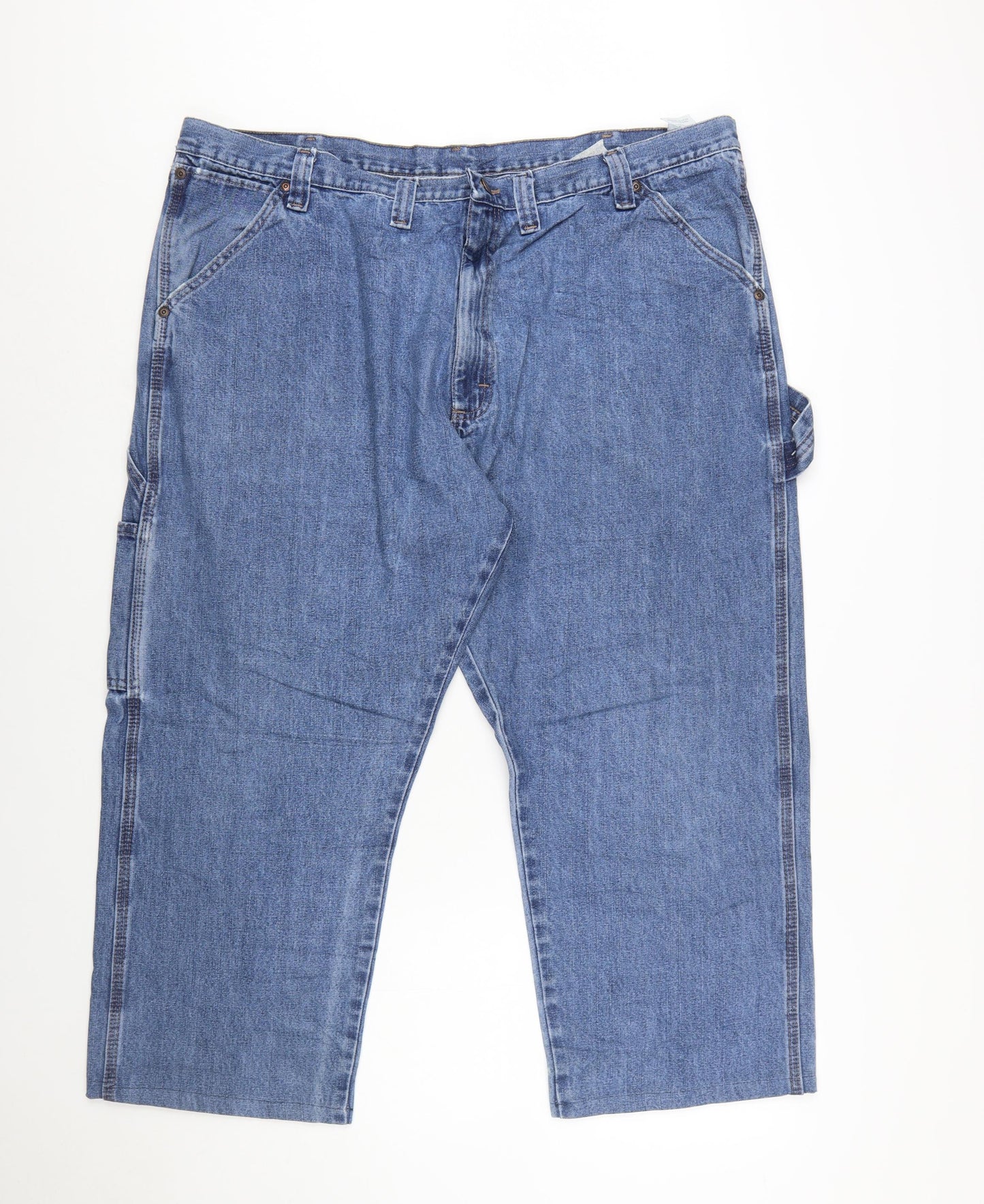 Wrangler Men's Blue Denim Straight Jeans 44x30 Relaxed Fit