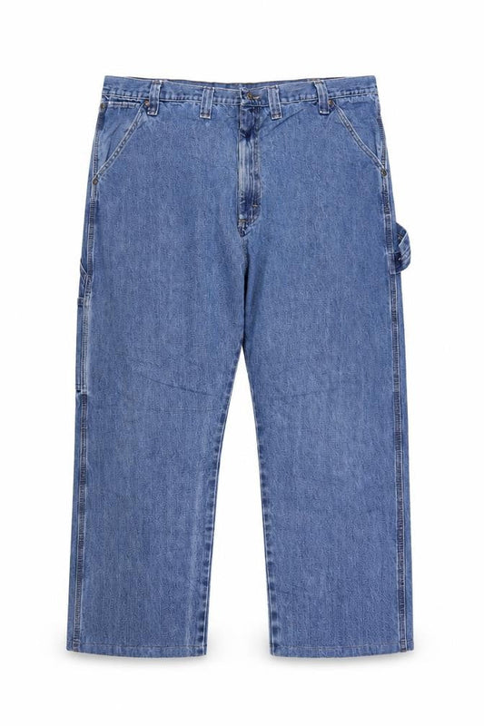 Wrangler Men's Blue Denim Straight Jeans 44x30 Relaxed Fit