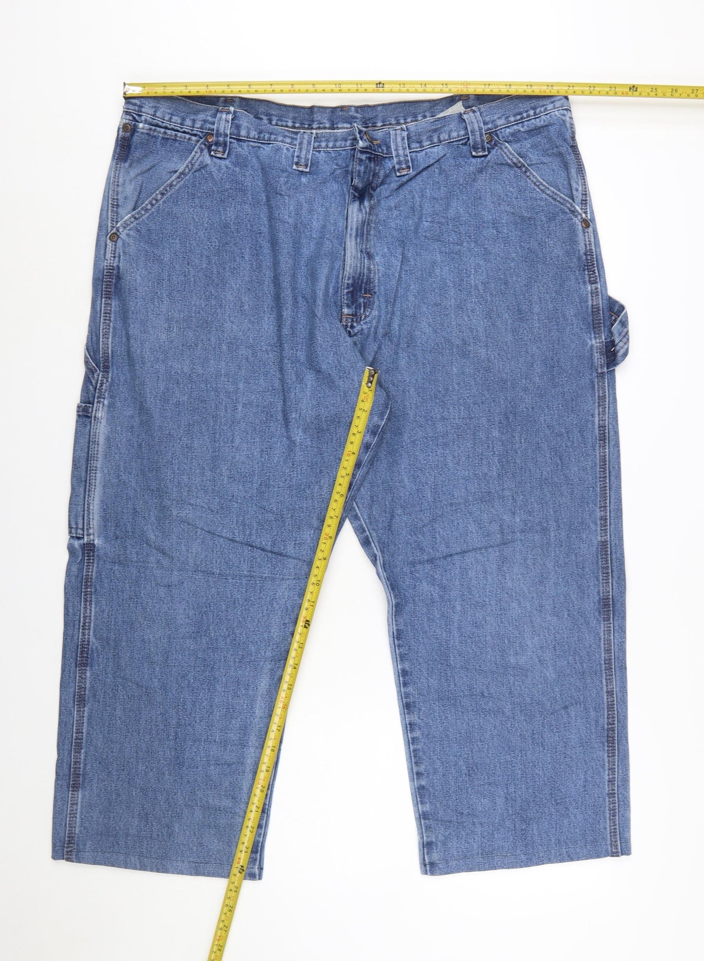 Wrangler Men's Blue Denim Straight Jeans 44x30 Relaxed Fit