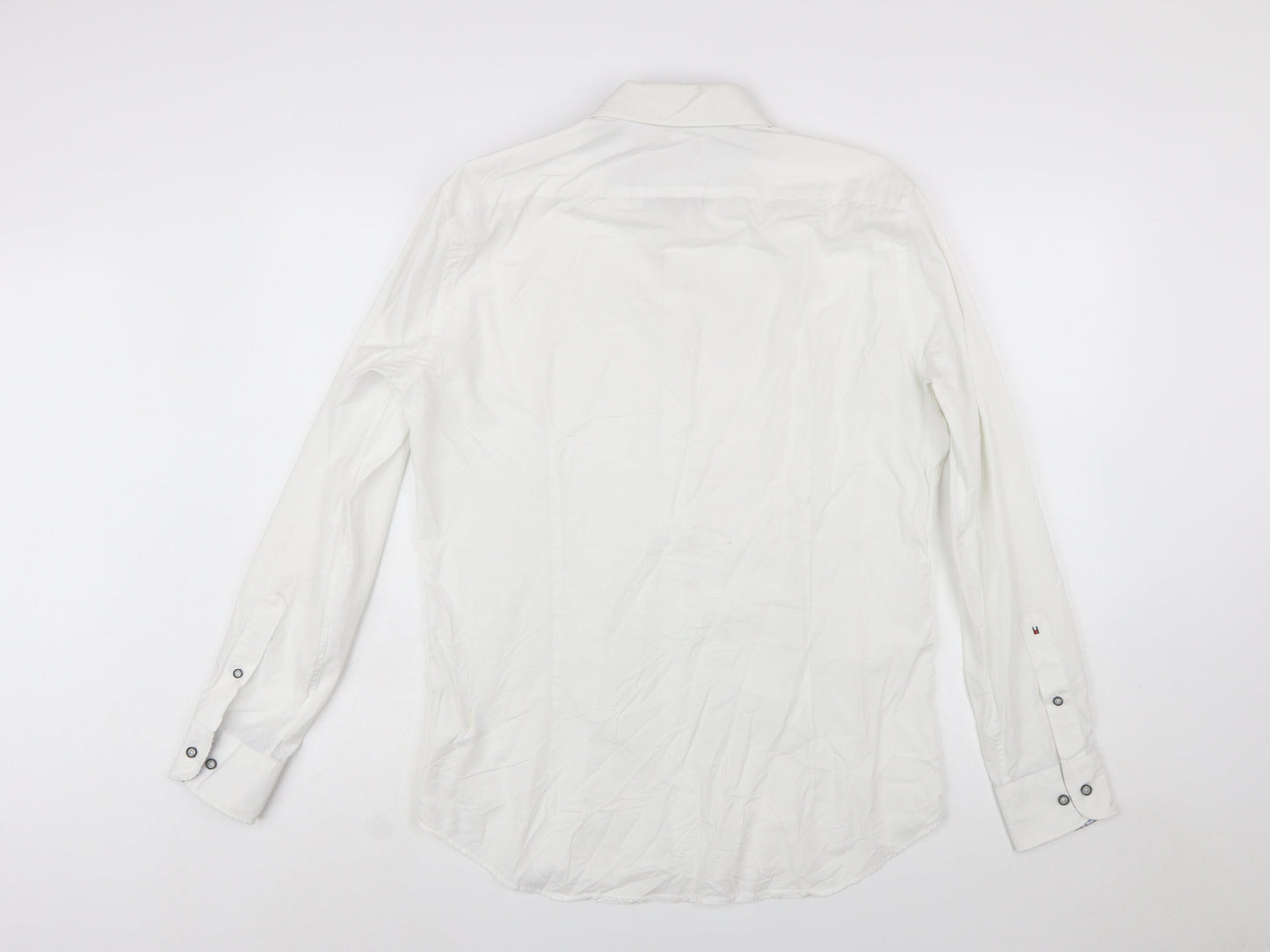 Tommy Hilfiger Men's White Slim Fit Long Sleeve Button-Up Shirt Size L