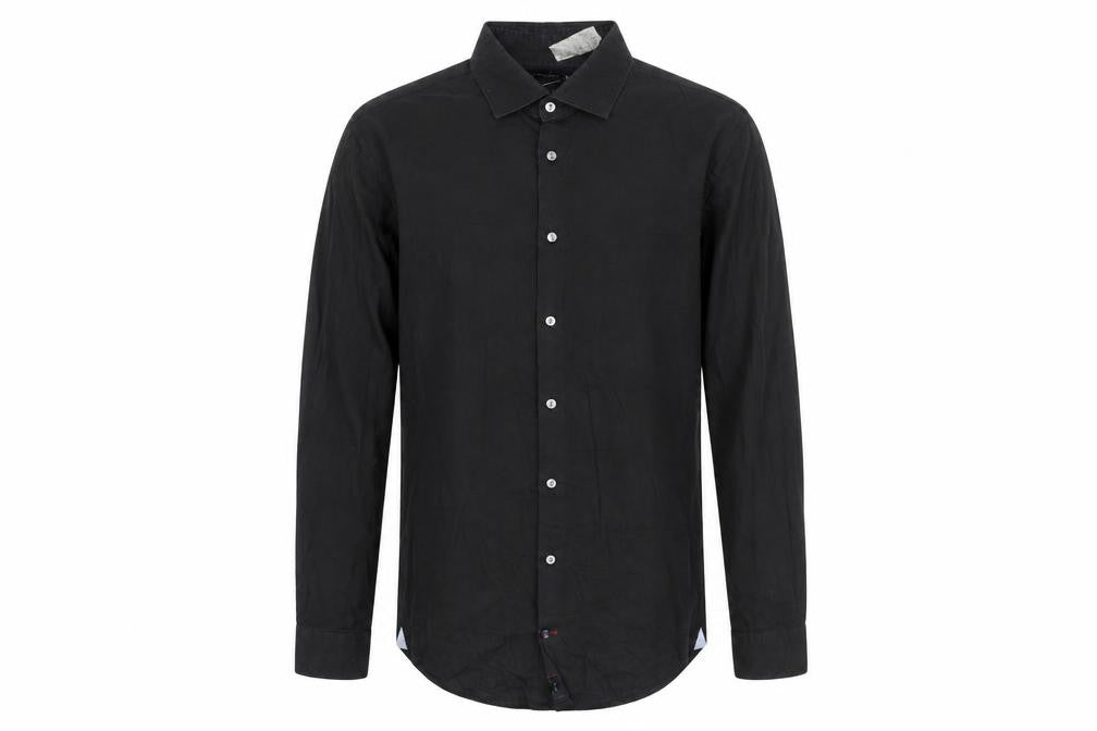 Tommy Hilfiger Men’s Black Slim Fit Long Sleeve Button-Up Shirt 40