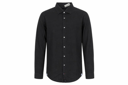 Tommy Hilfiger Men’s Black Slim Fit Long Sleeve Button-Up Shirt 40