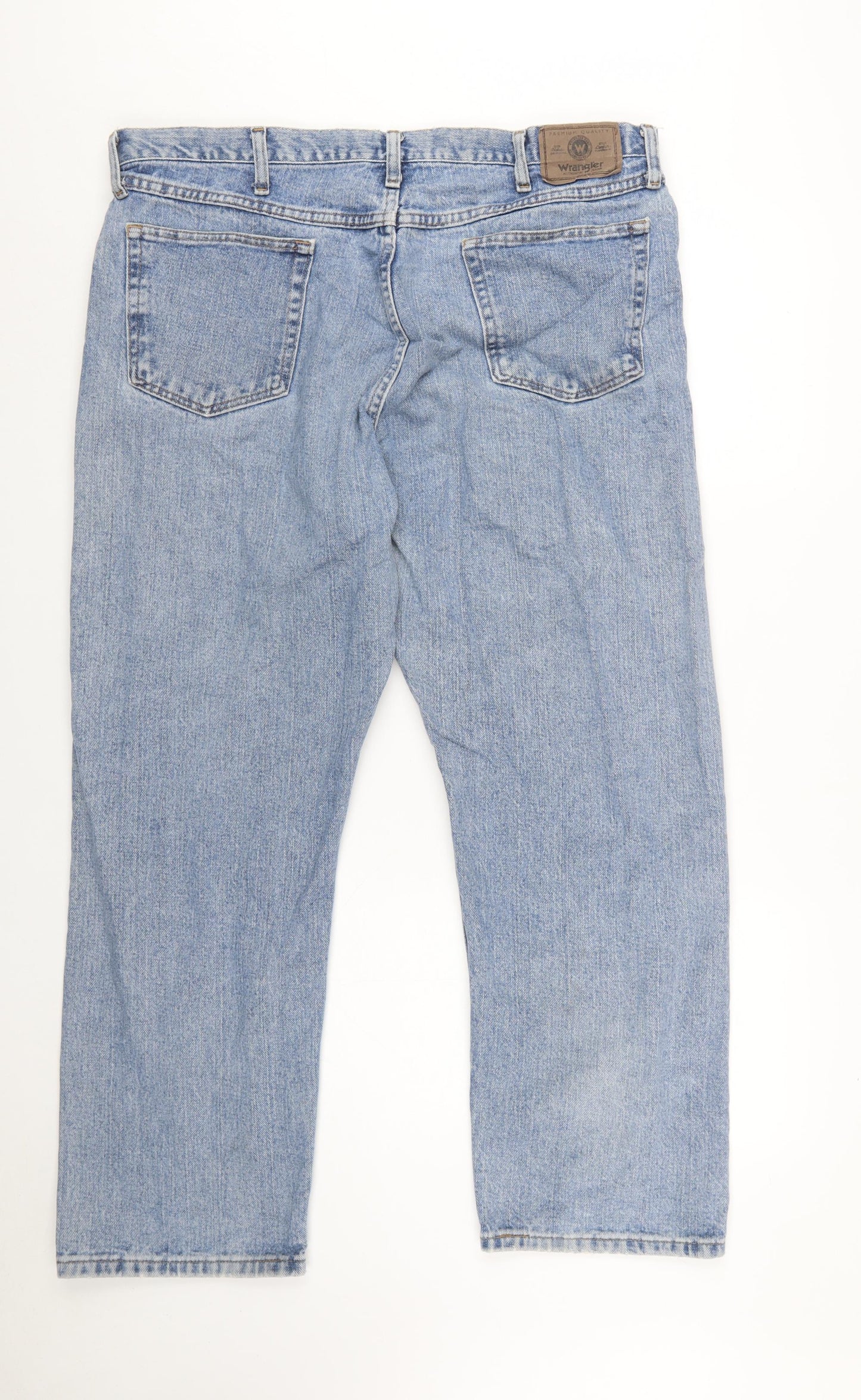 Wrangler Men’s Blue Straight Leg Jeans 38x29 Relaxed Fit Denim