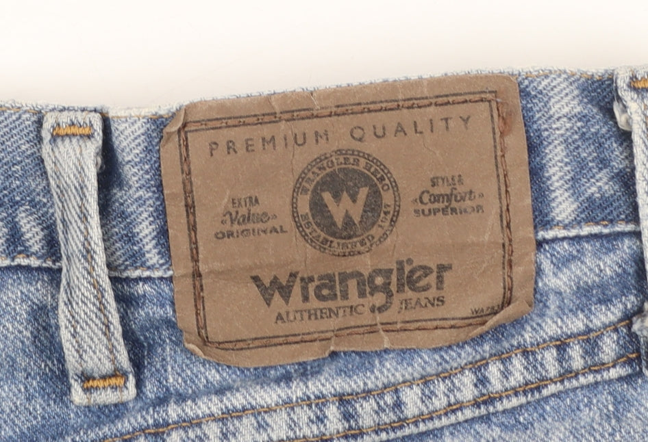 Wrangler Men’s Blue Straight Leg Jeans 38x29 Relaxed Fit Denim