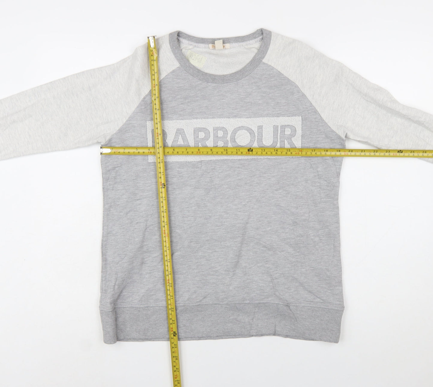 Barbour Women Grey Colourblock Logo Sweatshirt UK 10 Cotton Blend
