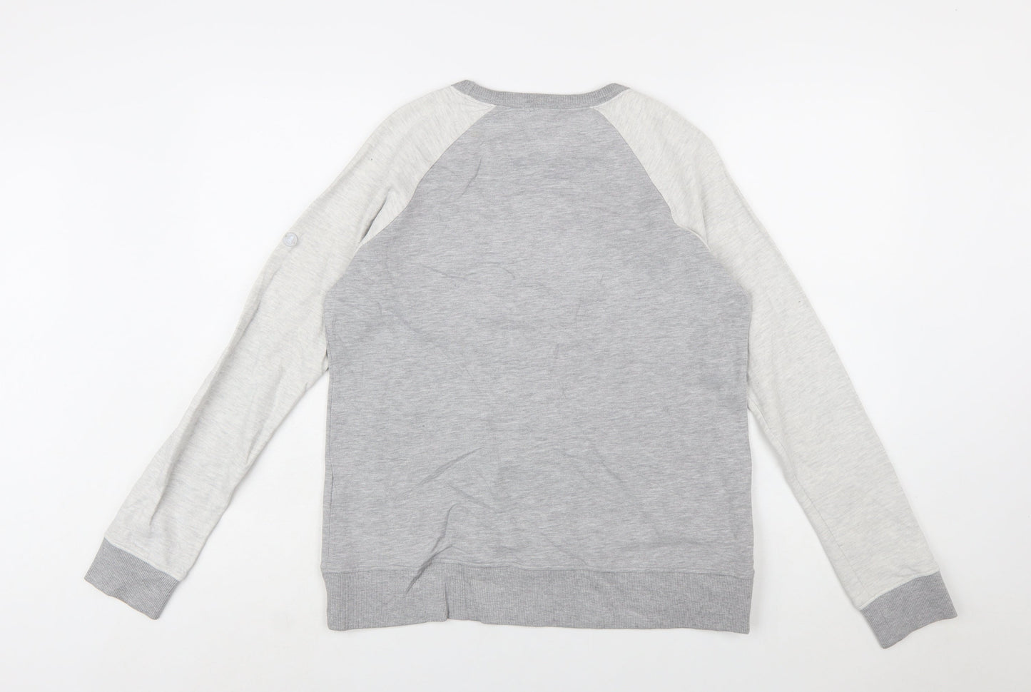 Barbour Women Grey Colourblock Logo Sweatshirt UK 10 Cotton Blend