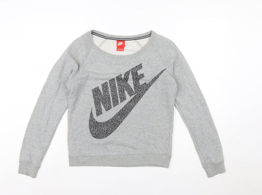 Nike Womens Grey Crew Neck Pullover Sweatshirt XS