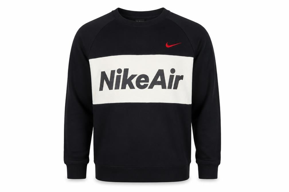 Nike Men's Black & White Crew Neck Sweatshirt Small Graphic Pullover