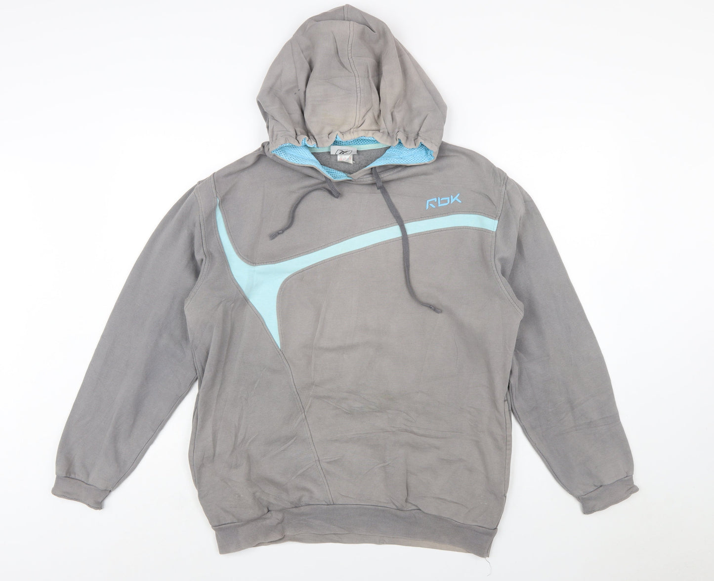 Reebok Men's Grey Pullover Hoodie Medium Hooded Sweatshirt