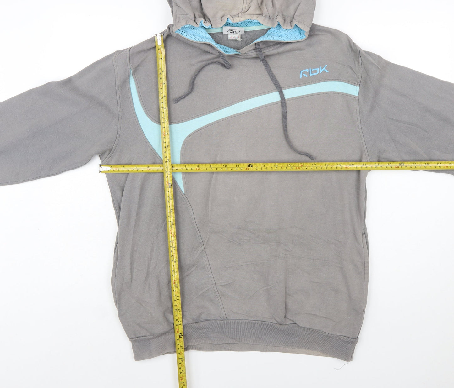 Reebok Men's Grey Pullover Hoodie Medium Hooded Sweatshirt