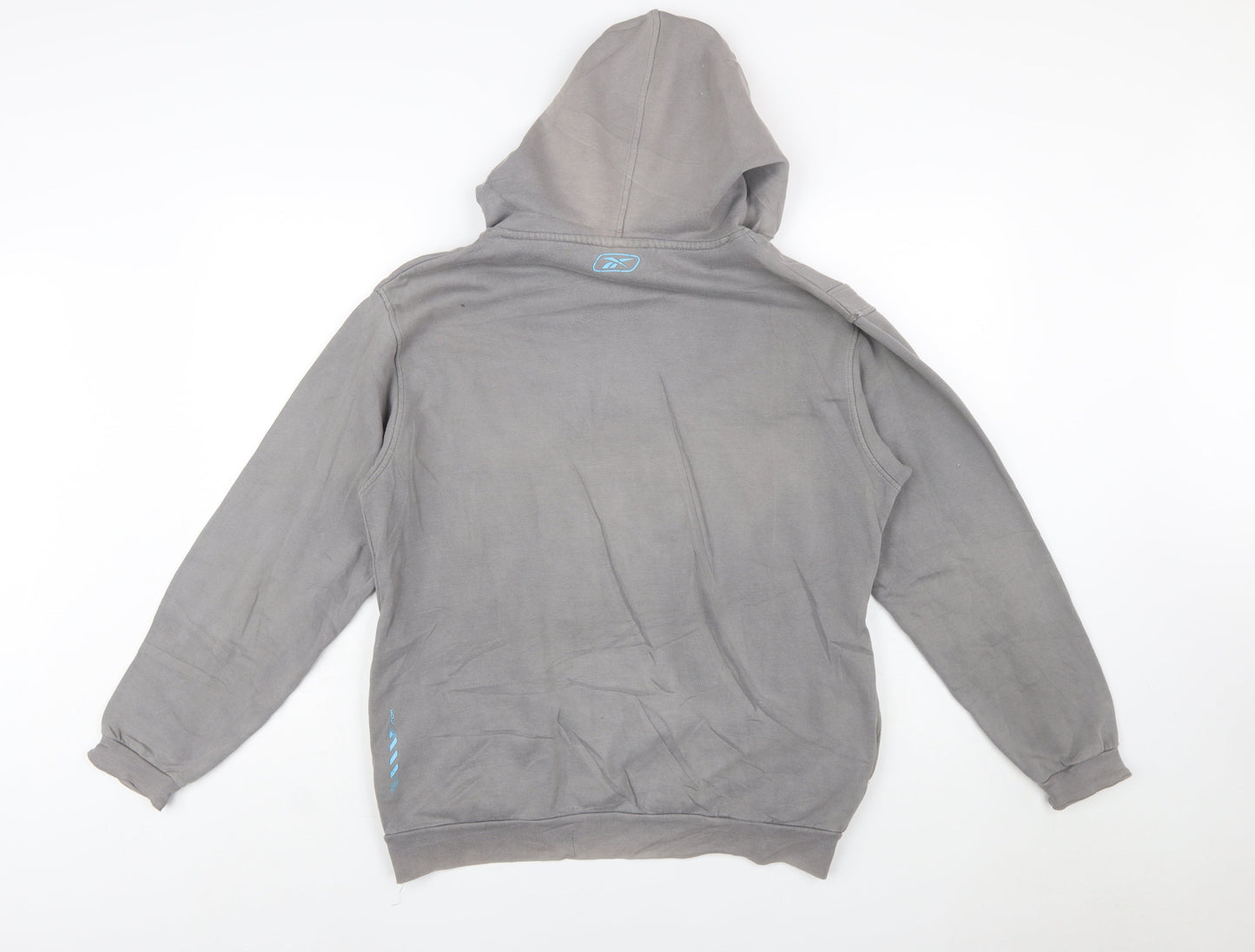 Reebok Men's Grey Pullover Hoodie Medium Hooded Sweatshirt