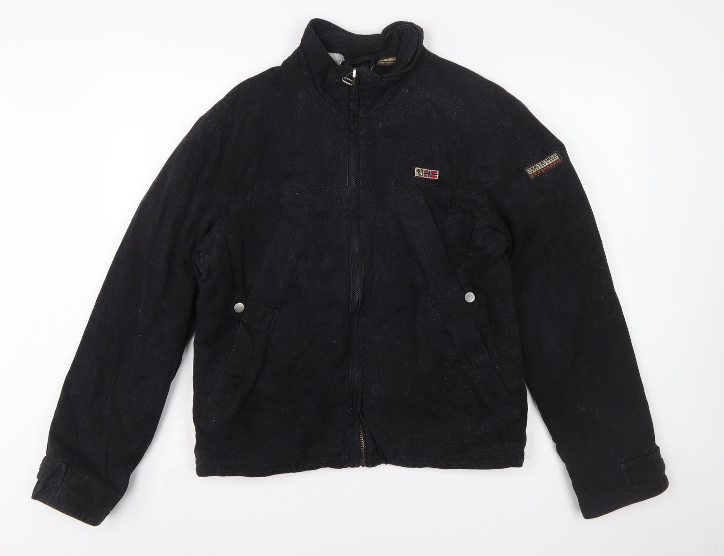 Napapijri Men's Black Small Cotton Full Zip Outdoor Jacket