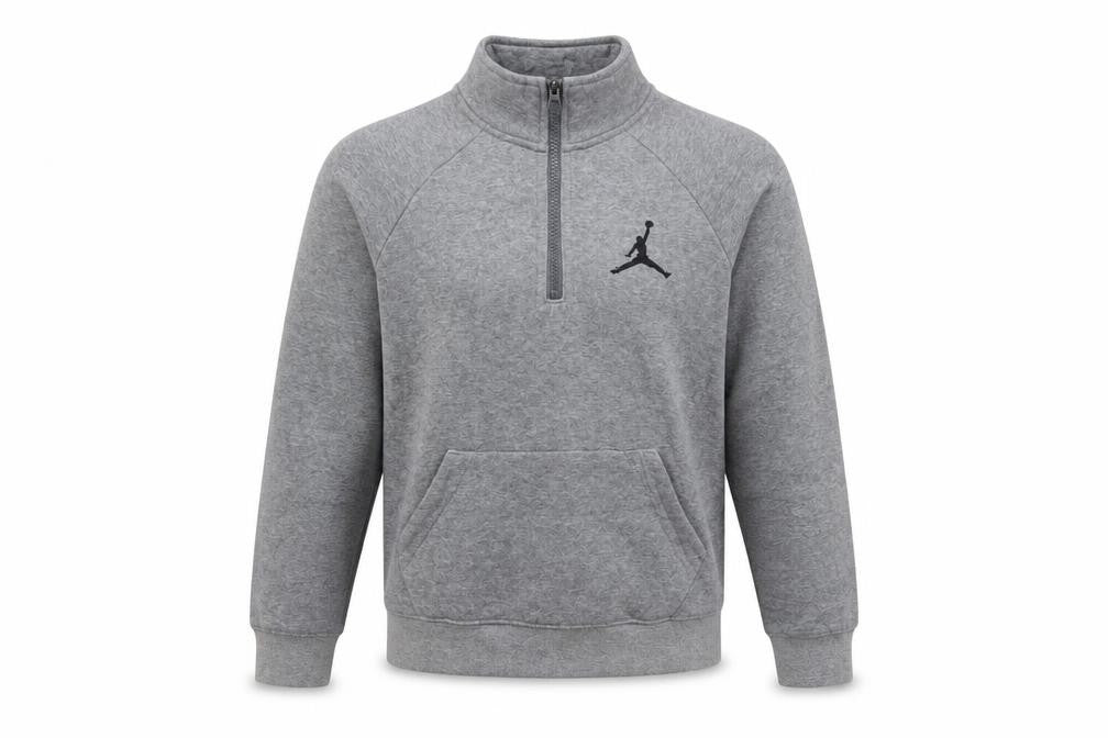 Jordan Boys Grey 1/2 Zip Hoodie Sweatshirt 10-12 Years Cotton Blend