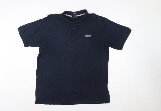 Umbro Men's Blue XL Polo Shirt Classic Sports Logo