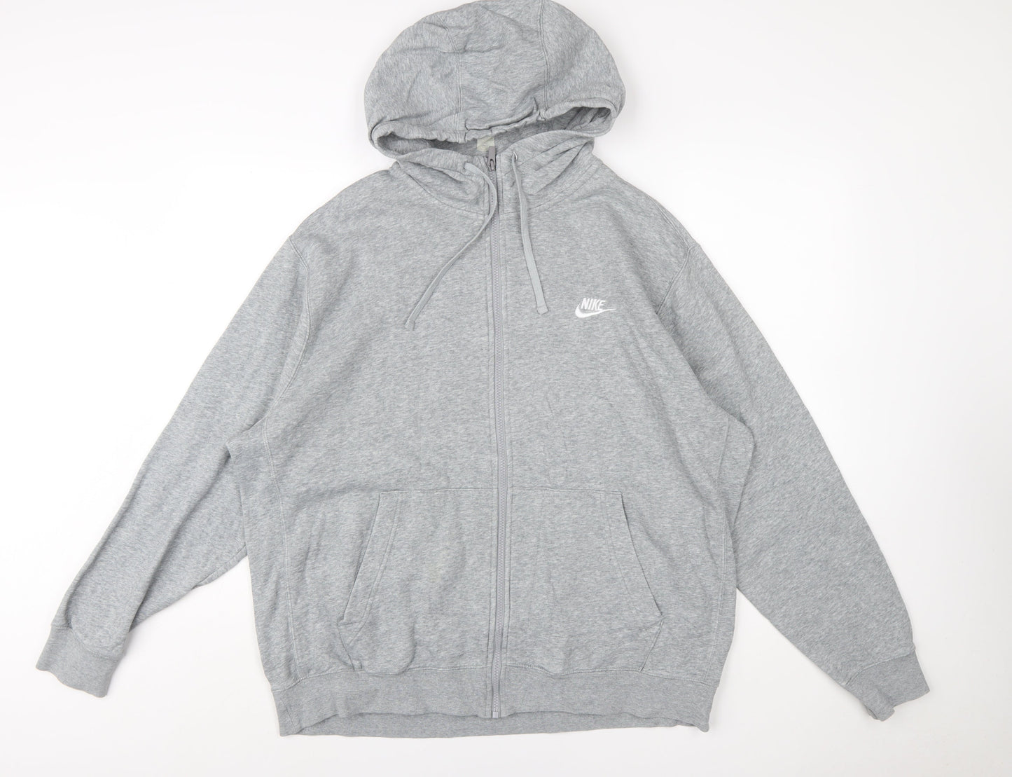 Nike Mens Grey Full Zip Hoodie Sweatshirt XL Regular Fit