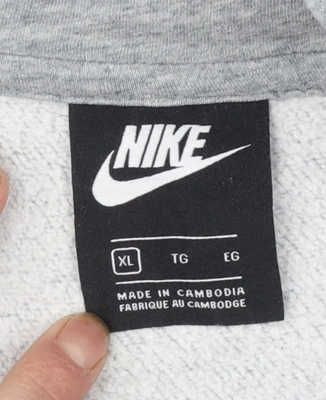 Nike Mens Grey Full Zip Hoodie Sweatshirt XL Regular Fit