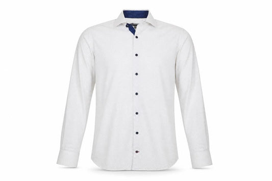 Tommy Hilfiger Men's White Slim Fit Polka Dot Button-Up Shirt Size 15