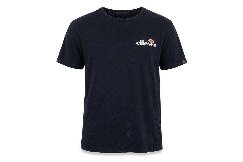Ellesse Men's Blue Regular Fit Cotton Crew Neck Logo T-Shirt L