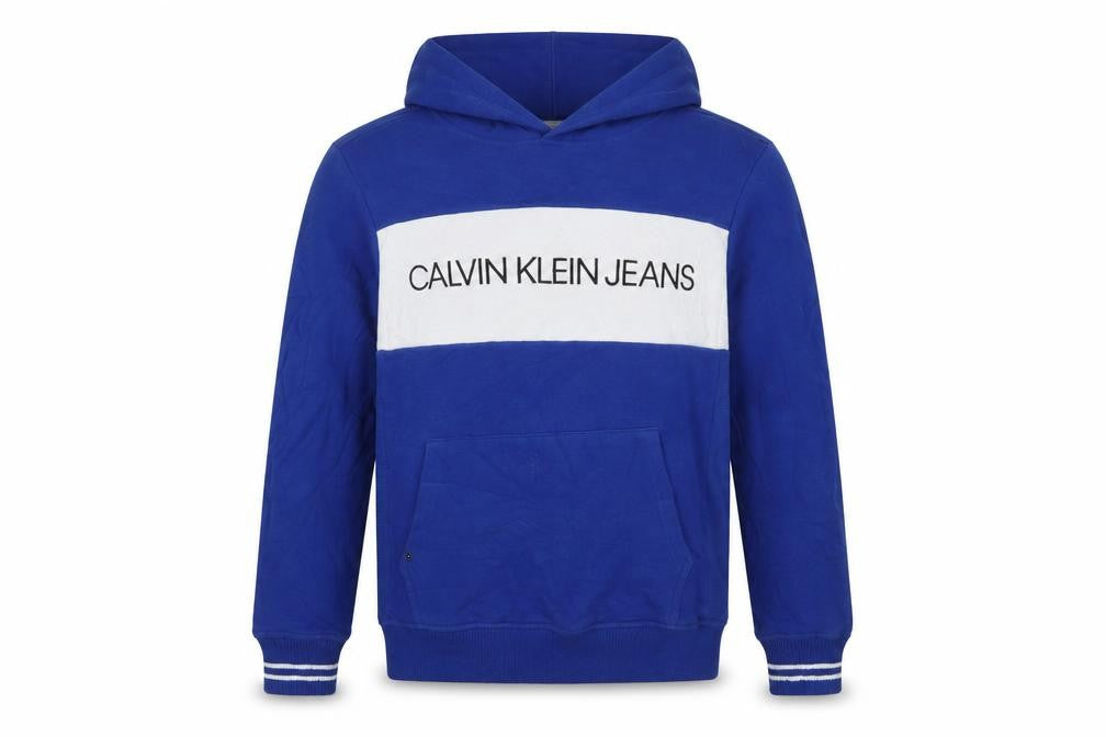 Calvin Klein Jeans Boys Blue Pullover Hoodie M (10/12) Cotton Blend