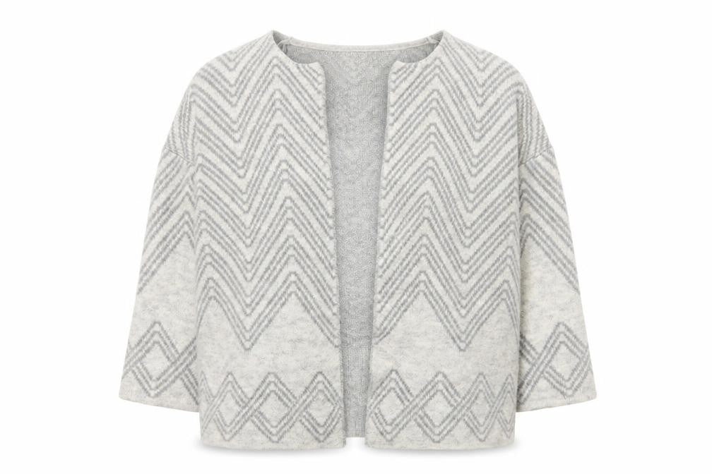 Gallery Women's Grey Large Knit Cardigan Jumper