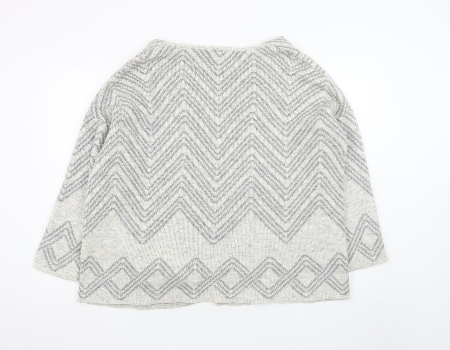 Gallery Women's Grey Large Knit Cardigan Jumper