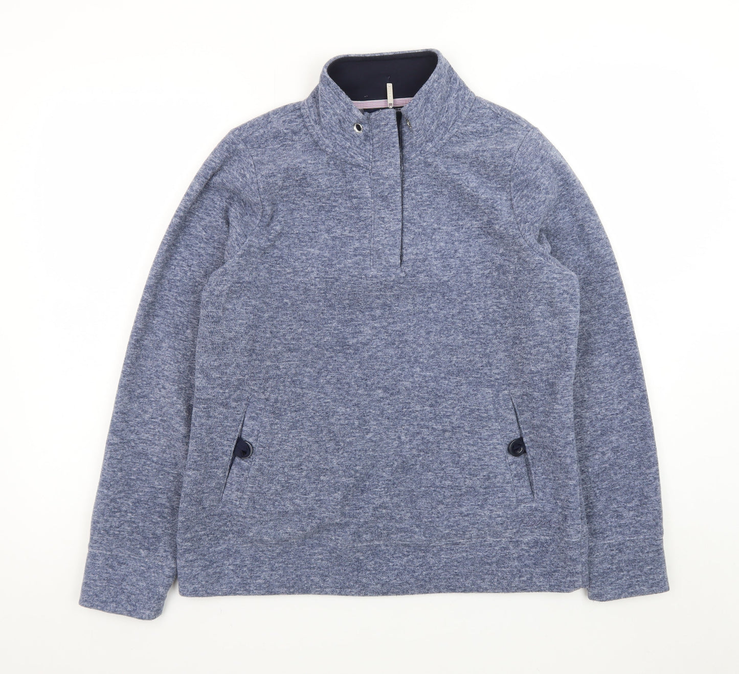 Maine New England Womens Blue 1/4 Zip Fleece Sweatshirt Size 12