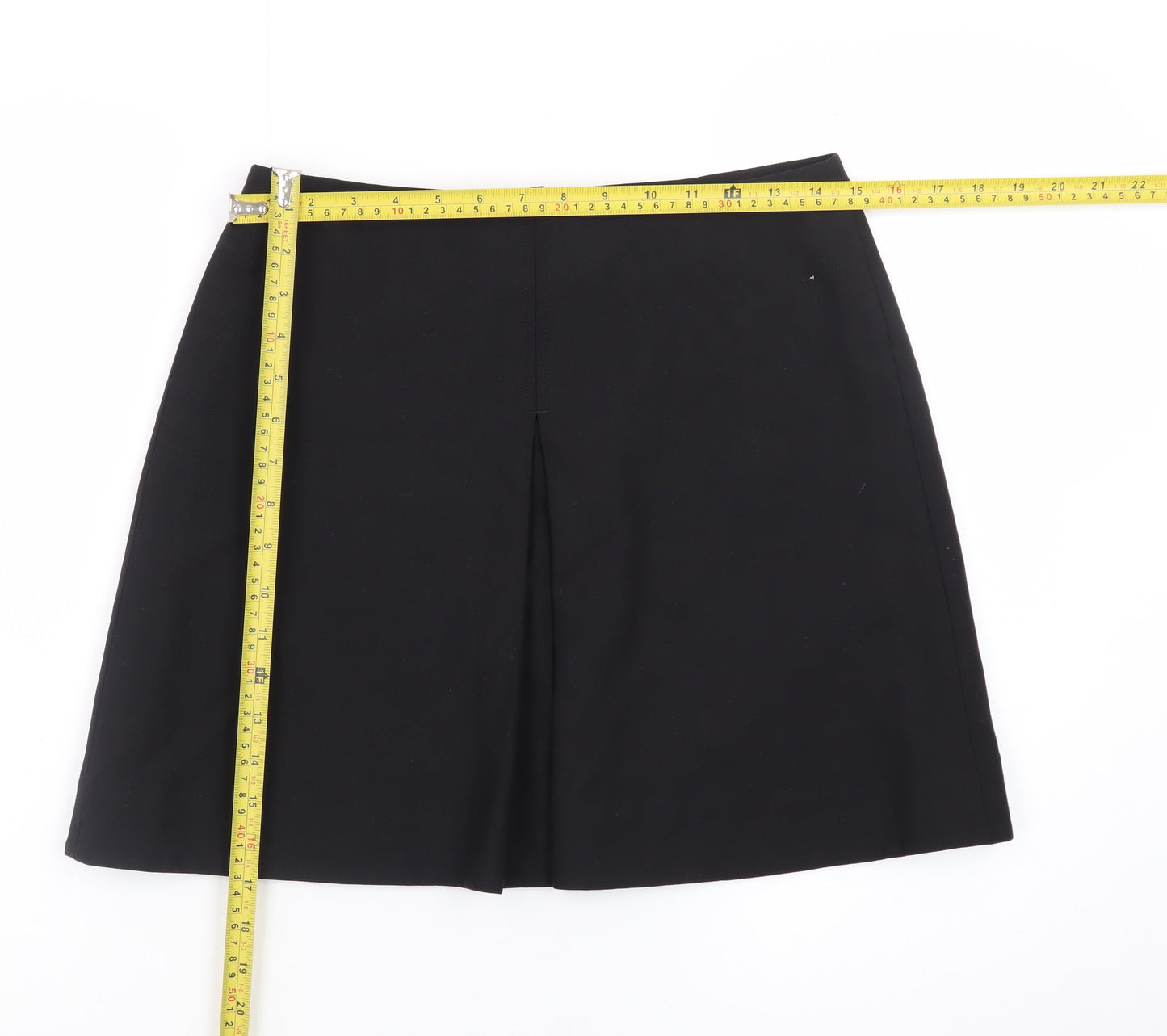 COS Women Black Wool Blend A-Line Knee Length Skirt Size 10