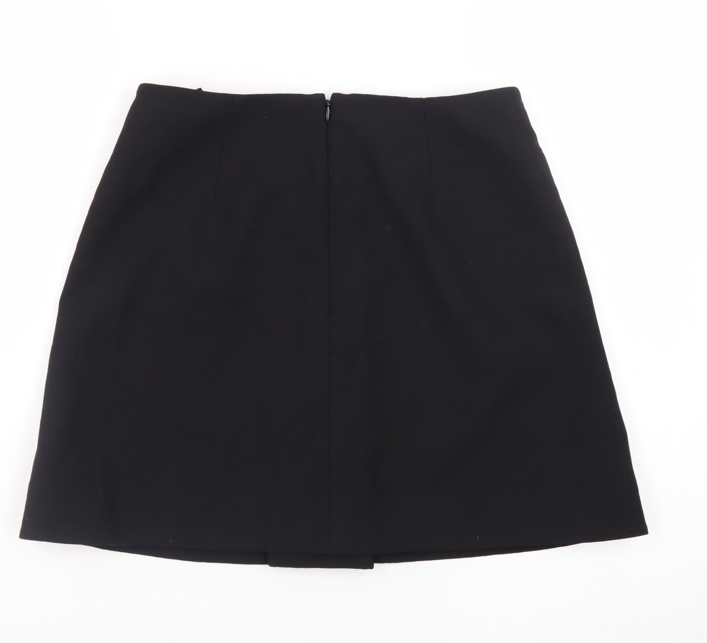 COS Women Black Wool Blend A-Line Knee Length Skirt Size 10