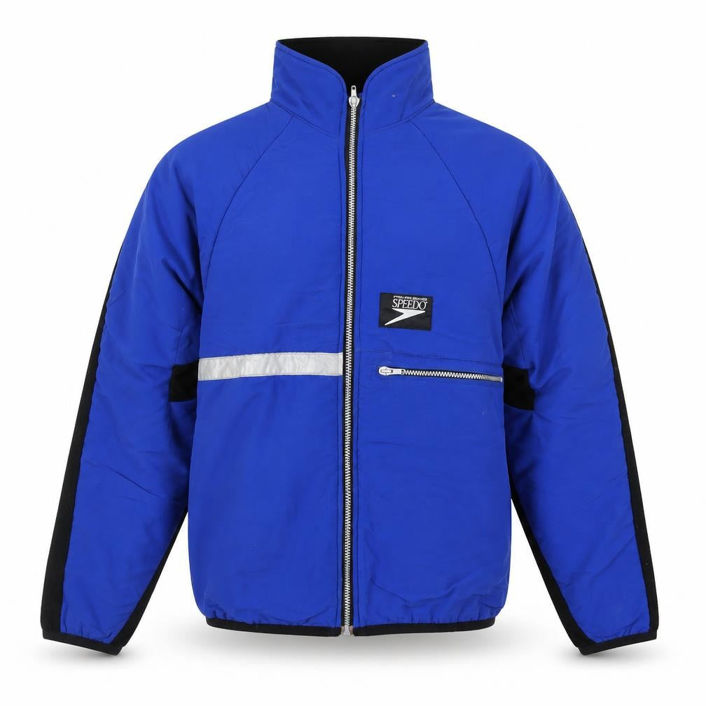 Speedo Men Blue M Windbreaker Jacket Reflective Full Zip Sportswear