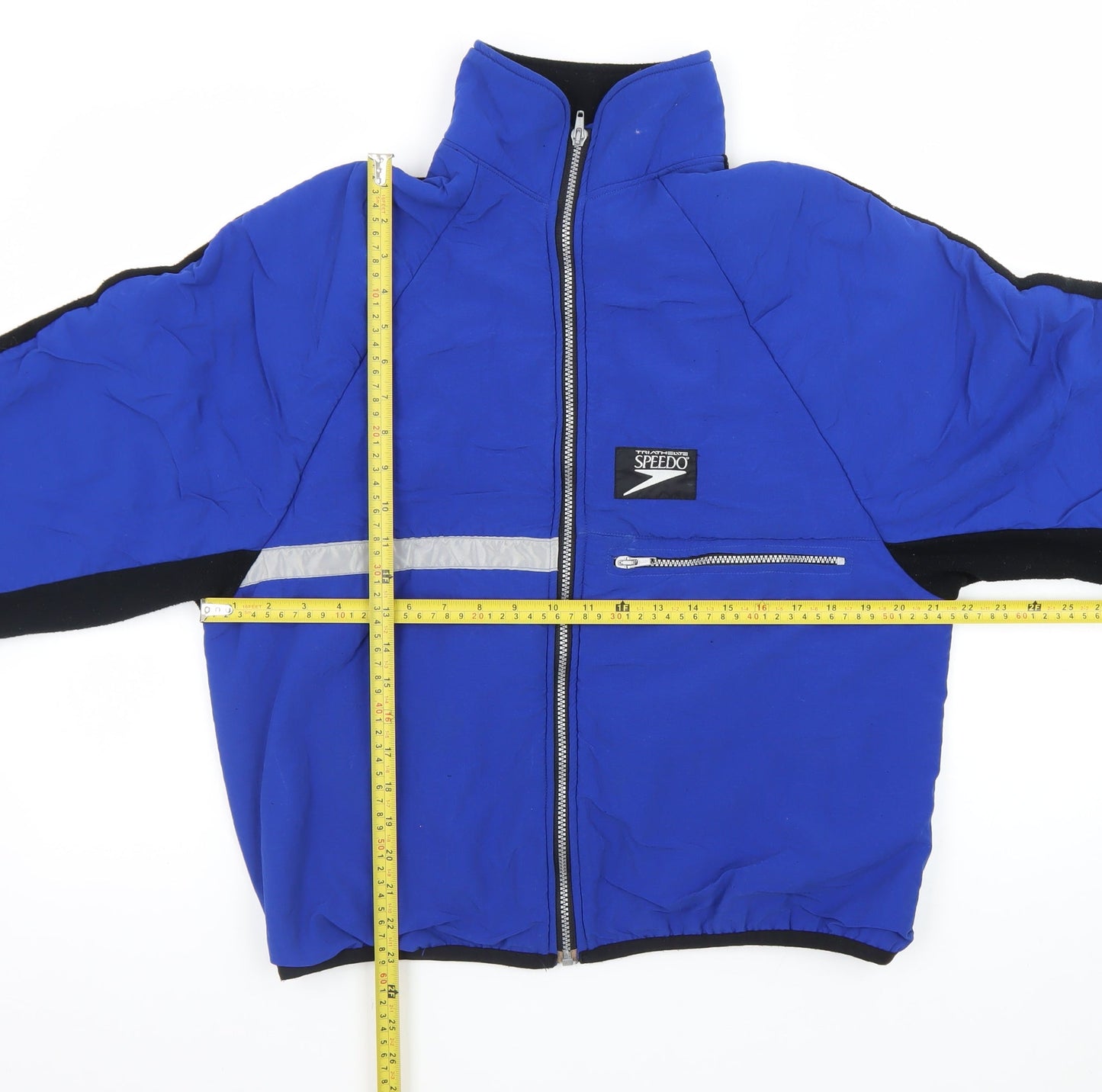 Speedo Men Blue M Windbreaker Jacket Reflective Full Zip Sportswear