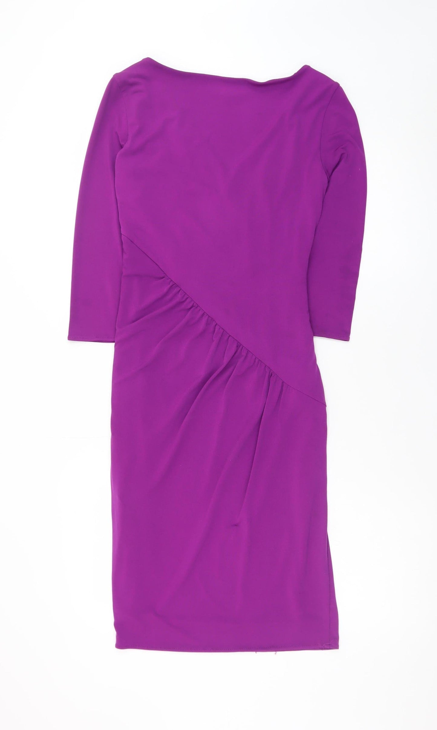 Coast Women Purple Size 8 Wrap Dress 3/4 Sleeve Knee Length