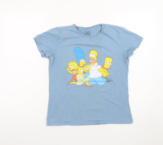 The Simpsons Boys Blue Short Sleeve Graphic T-Shirt Size S