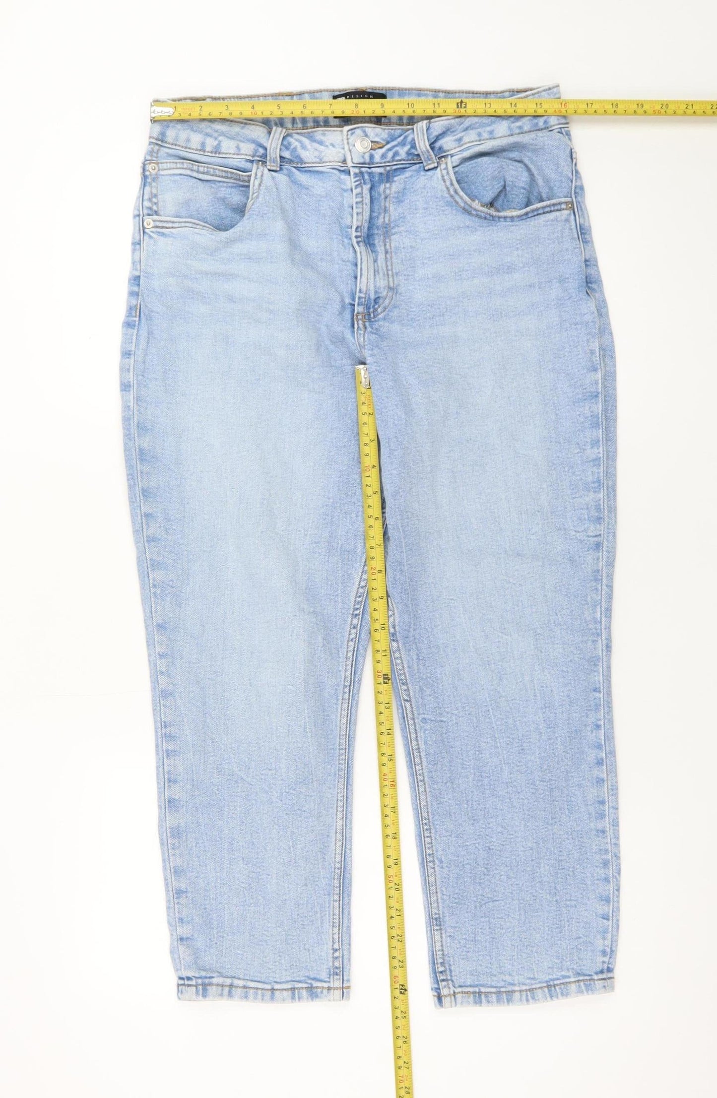 ASOS DESIGN Petite Women's Blue Straight Jeans Size 14 Regular Fit