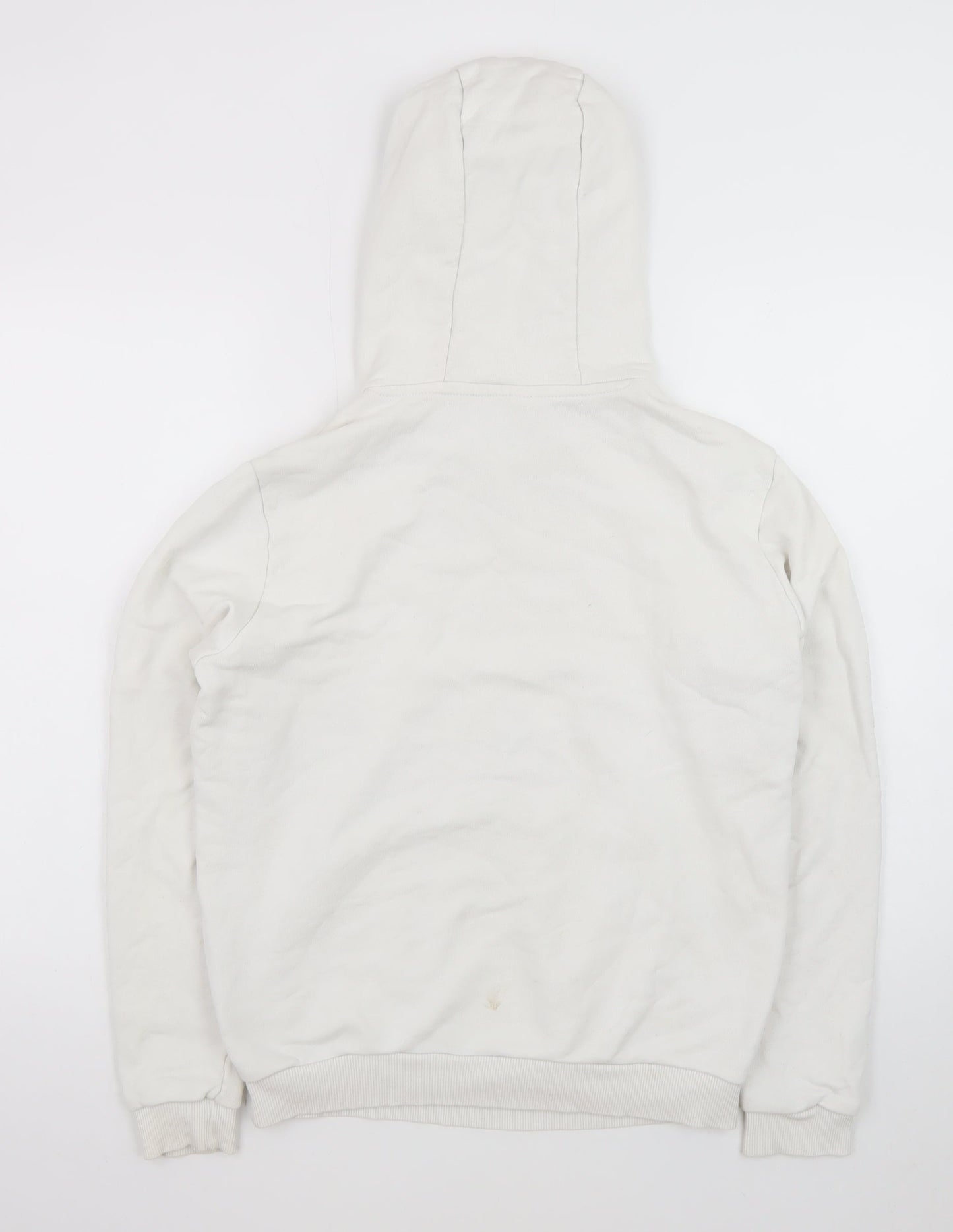 Reebok Men's White XS Pullover Hoodie with Logo Print