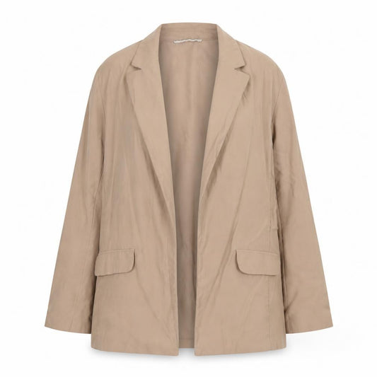 Primark Women Beige Size 8 Blazer Classic Mid-Length Jacket