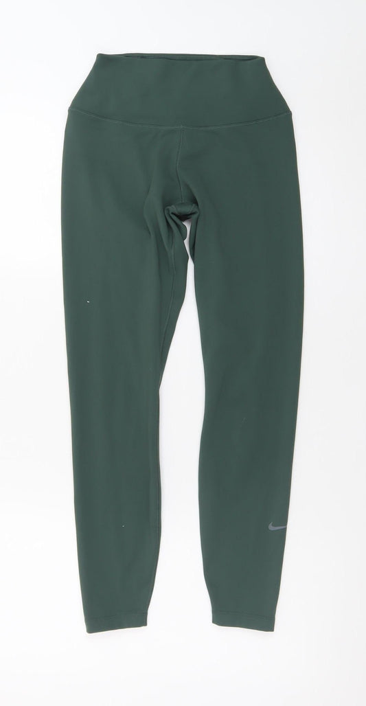 Nike Women Green Dri-FIT Ankle Leggings Size S
