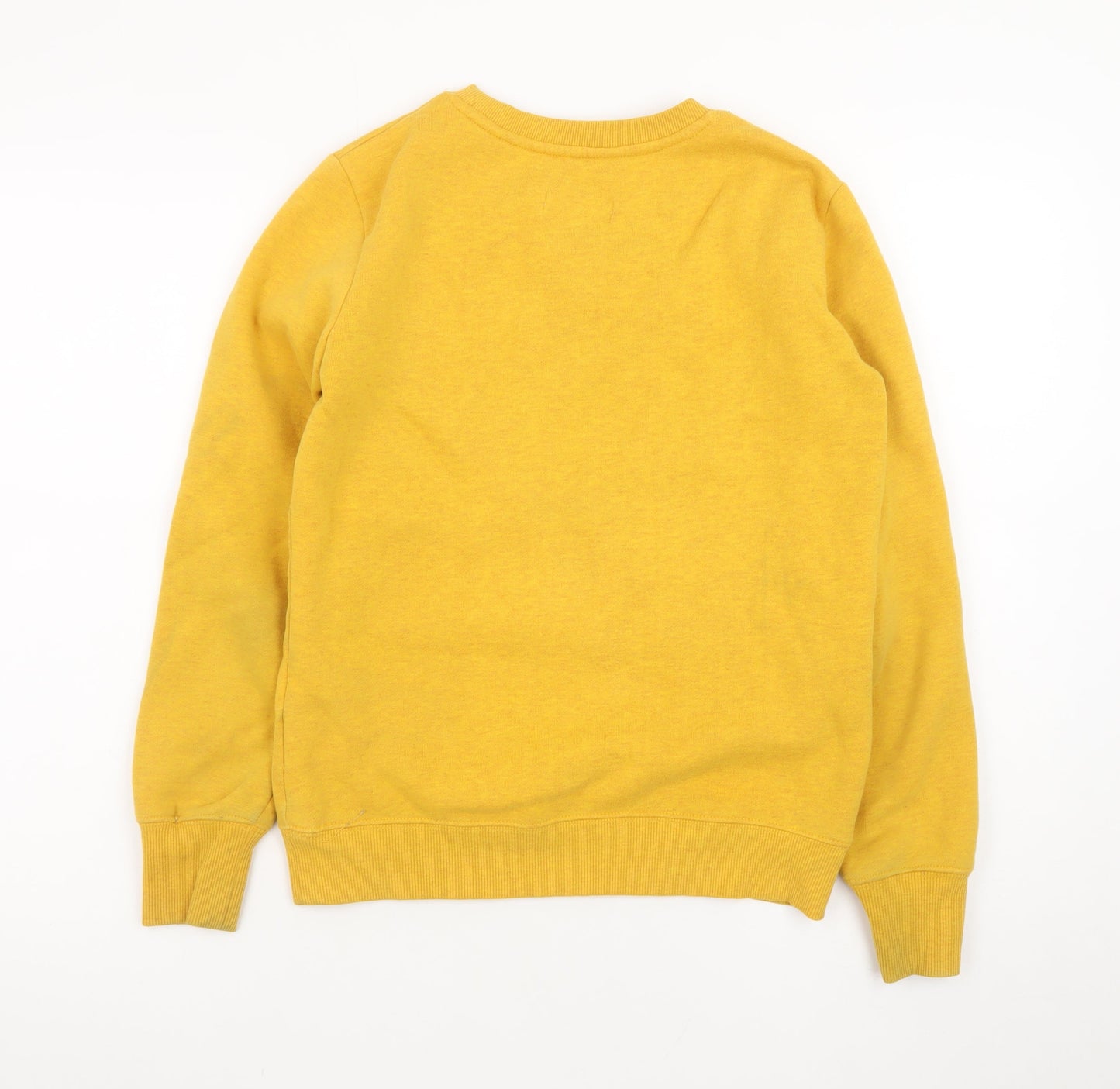Superdry Women Yellow Crew Neck Pullover Sweatshirt UK 8