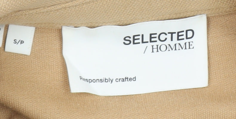 SELECTED HOMME Men's Beige Cotton Blend Casual Jacket Size S