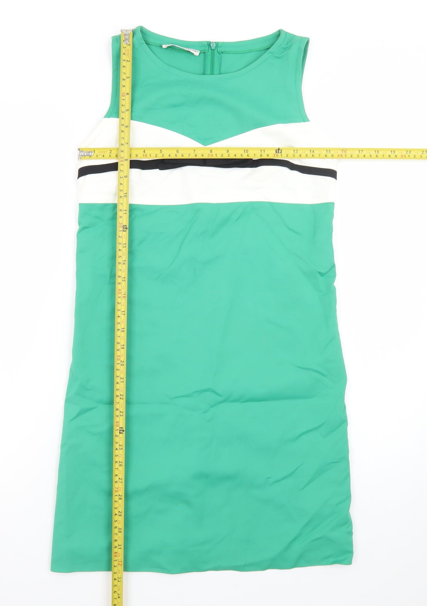 Daniel & Mayer Women Green Colourblock Sheath Dress Size 8