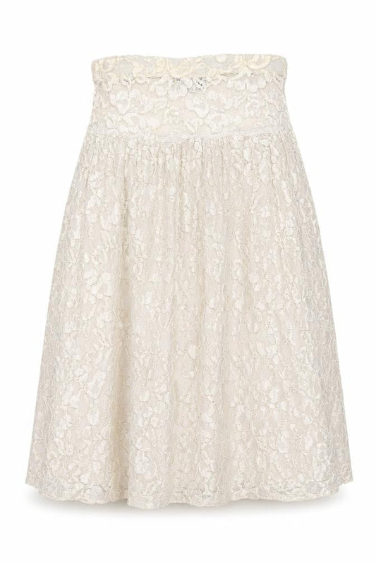 Switch USA Women's Ivory Lace A-Line Knee Length Skirt S